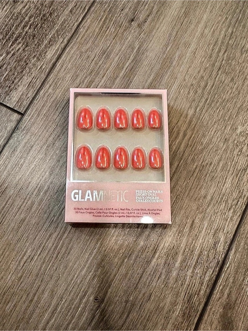 Glamnetic coral Press-On Nails NWT